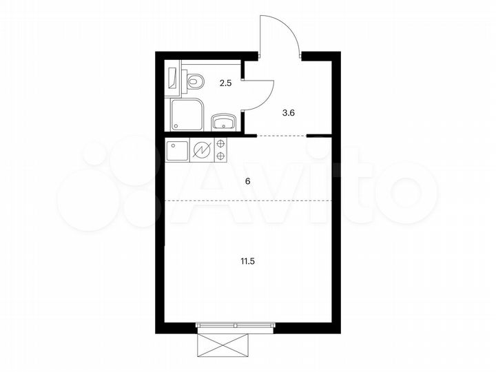 Квартира-студия, 23,6 м², 17/24 эт.