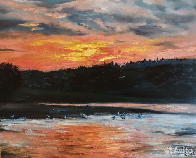 Летние закаты. 40х50, 70х50
