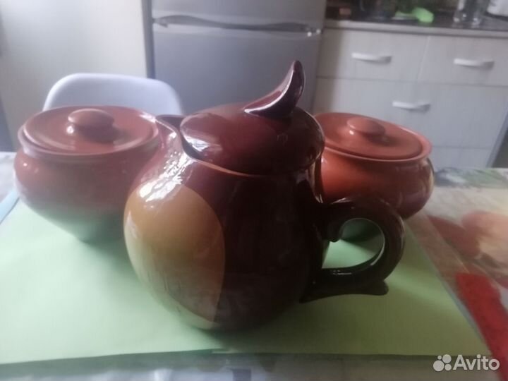 Горшочки для запекания Чайник. вятская керамика