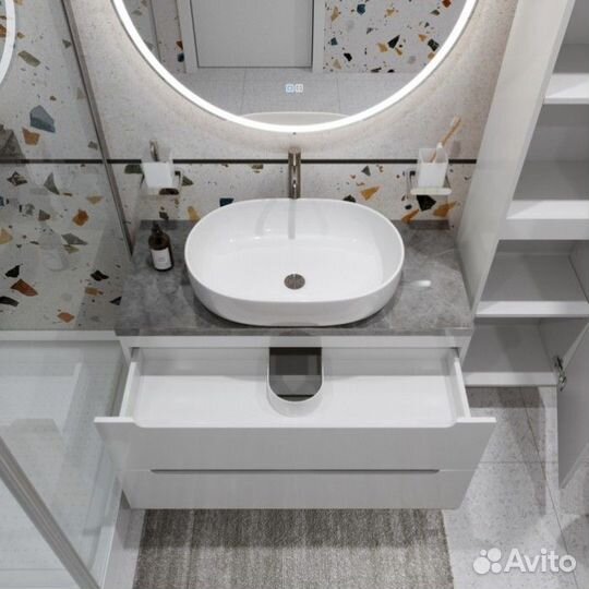 Мебель для ванной BelBagno etna100BL-kepmgl-1084-SET Bianco Lucido