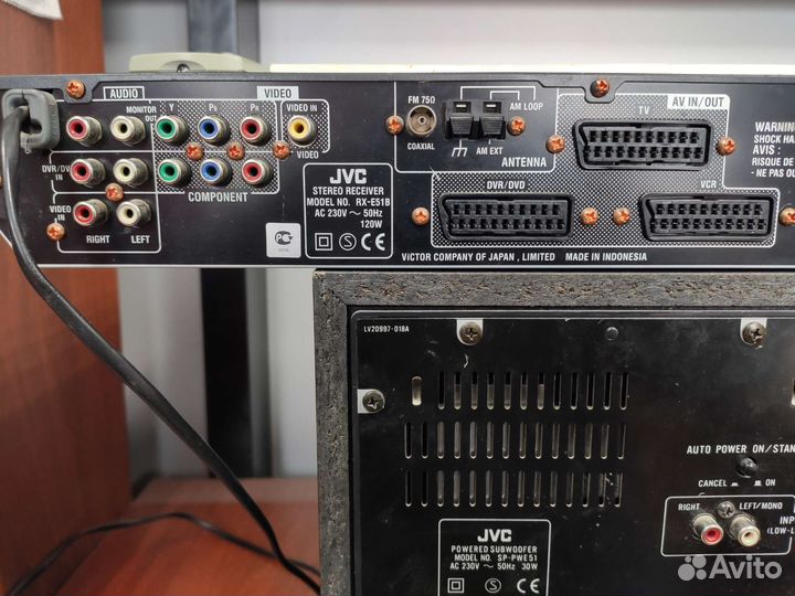 AV Ресивер JVC 5.1*50вт на канал ак.subwoofer 80вт