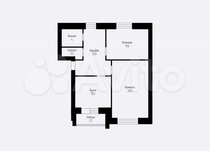 2-к. квартира, 68,5 м², 3/4 эт.