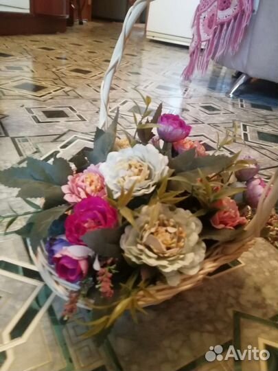 Декор, корзинки с цветами, кашпо, цветы иск