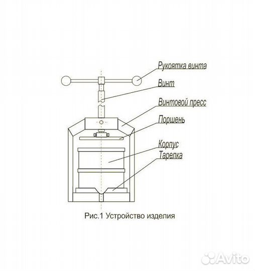 Пресс Лан 15 литров для отжима сока, винтовой