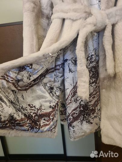 Шуба кролик с отделкой норка