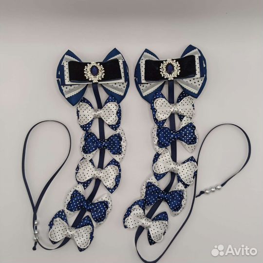 Лента в косу. Бантики на ленте. Ручная работа