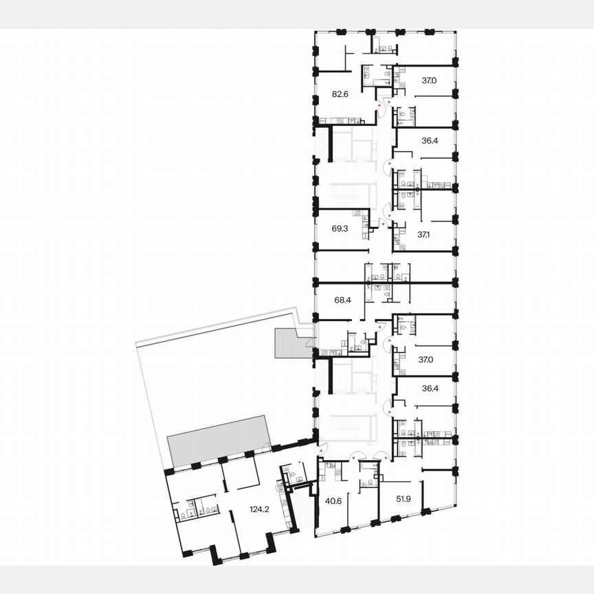 2-к. квартира, 69,3 м², 2/18 эт.