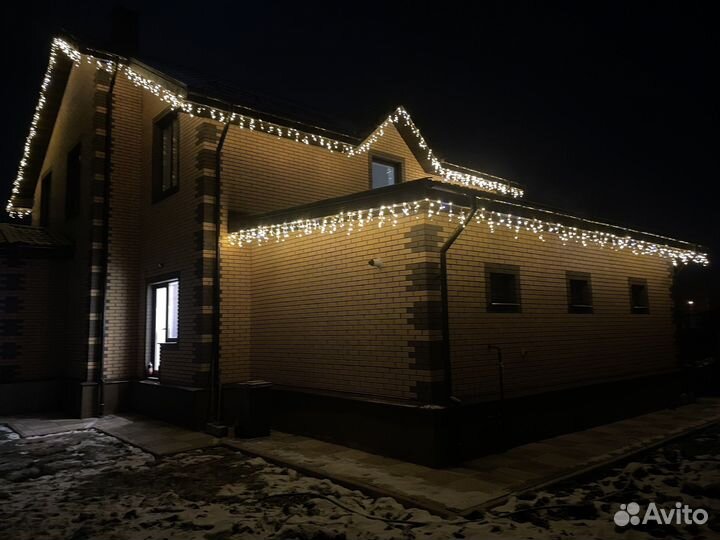 Украшение домов гирляндами