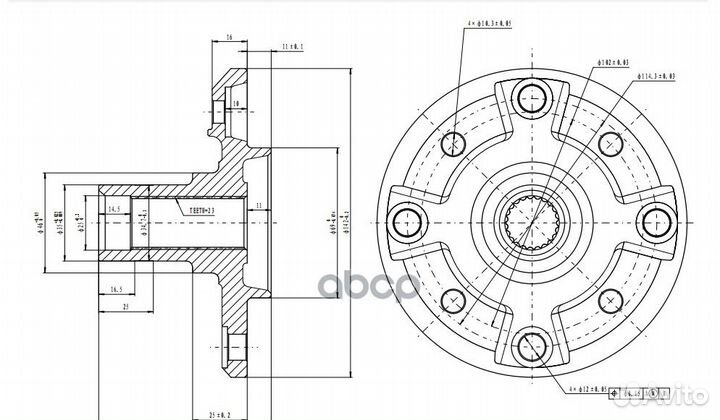 Ступица колеса LR (без подшипника) Matiz/Spark