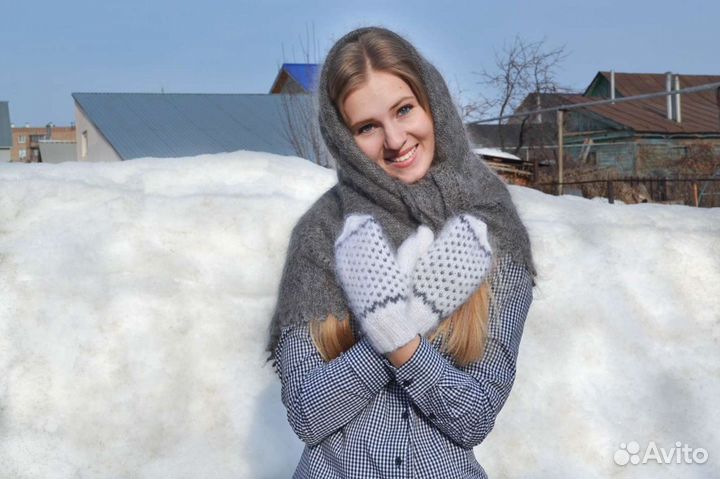 Платок пуховый оренбургский 120х120