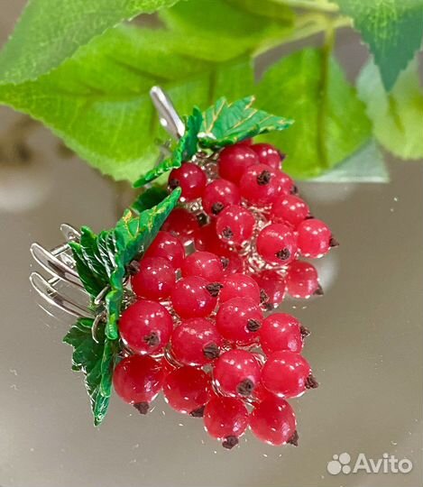 Серьги красная смородина