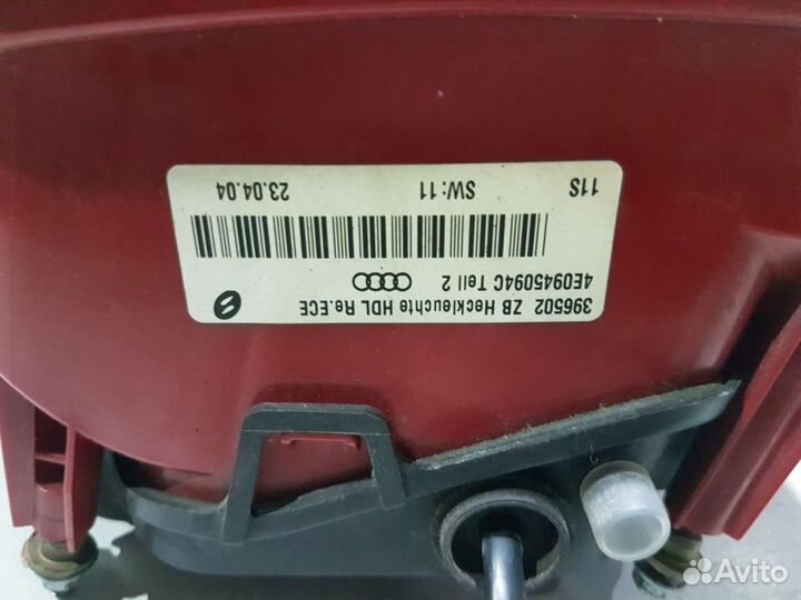 Фонарь задний внутренний правый ауди а8 audi s8