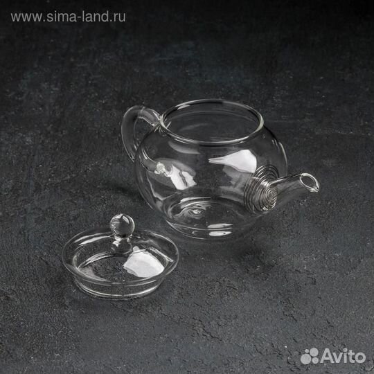 Чайник стеклянный заварочный с металлическим ситом