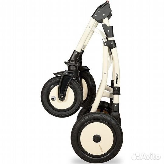 Коляска 3 в 1 индиго эко кожа с автолюлькой