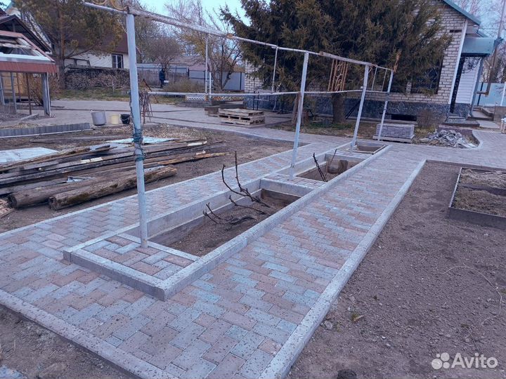 Укладка тротуарной плитки, брусчатки