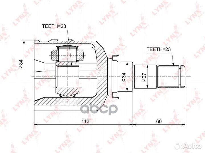 Шрус внутренний перед прав/лев toyota Auris(E15