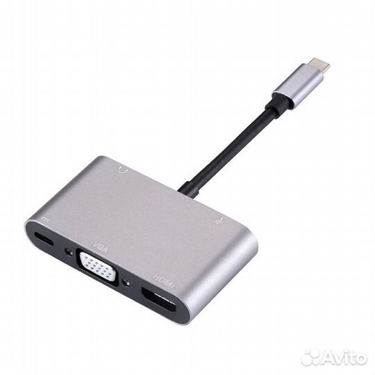 USB Хаб Type-C 5в1 на MacBook bronka серый космос