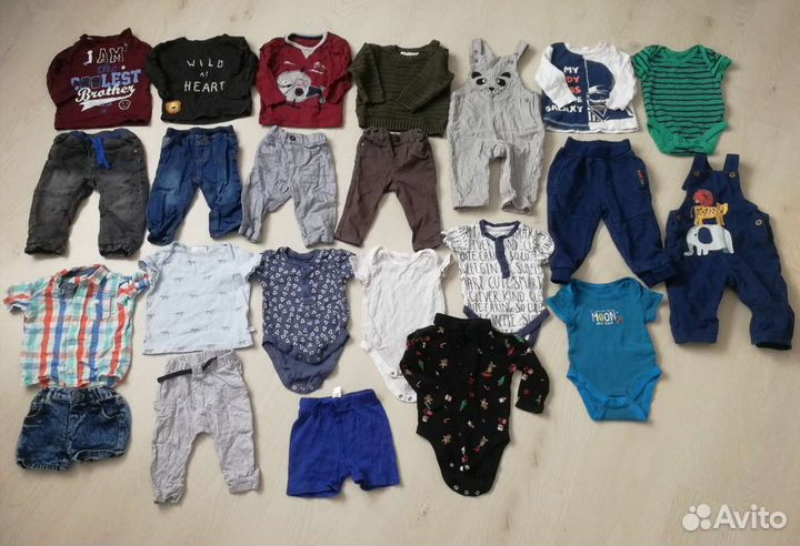 Фирменные вещи пакетами на мальчика от 0 до 2 лет