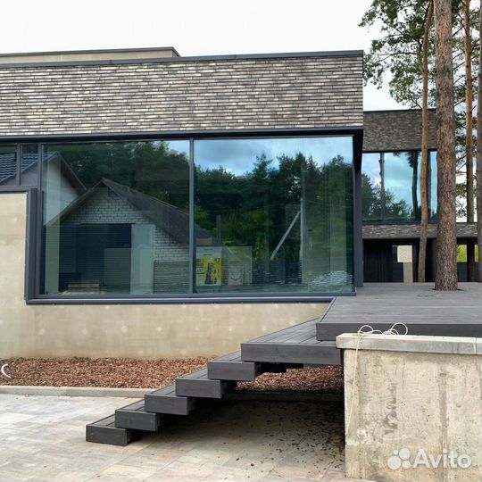 Безрамное остекление фахверков, каркасных домов