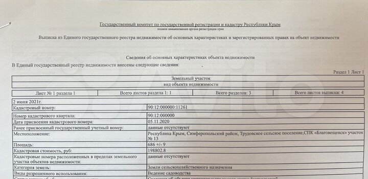 Участок 6,9 сот. (СНТ, ДНП)