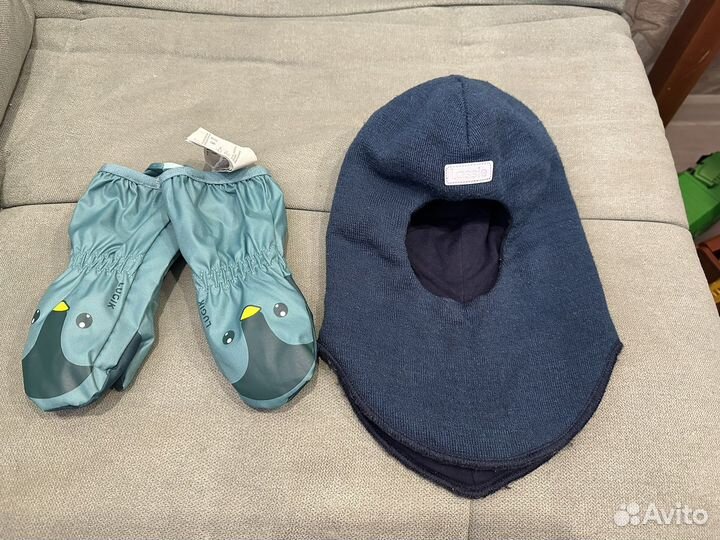 Шапка шлем lassie(46см), краги 12-18мес