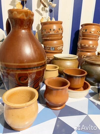 Кувшин, горшки, Керамическая посуда ручной работы