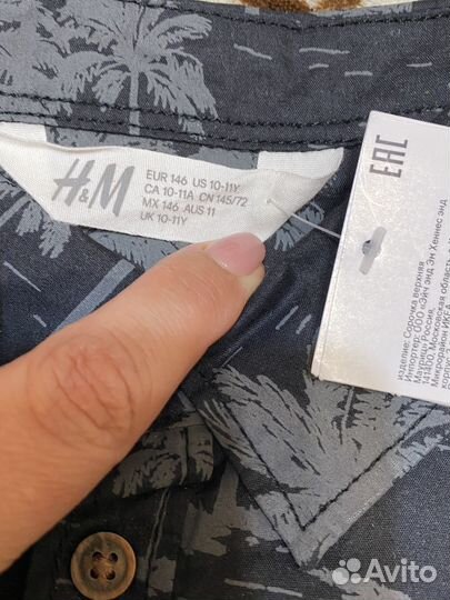 Новая рубашка на мальчика H&M, размер 146/10-11лет