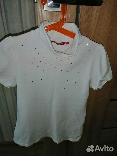 Блузка белая для девочек 134