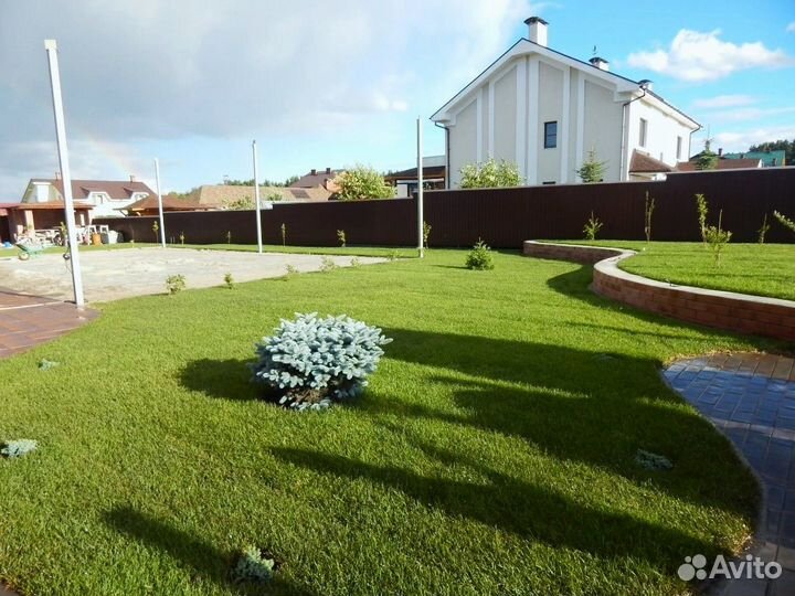 Рулонный газон под ключ с автополивом