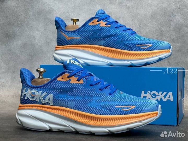 Hoka clifton 8 беговые голубые разм. 41