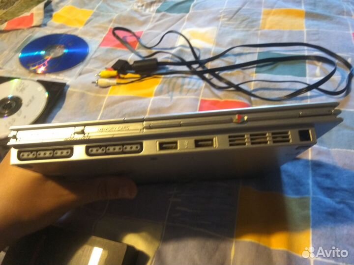 Sony PS2 с двумя геймпадами slim