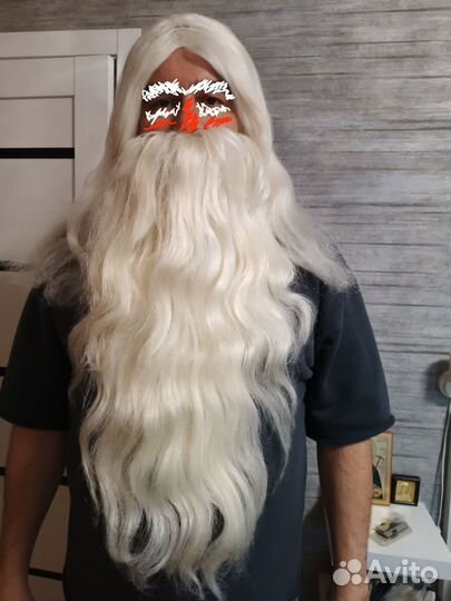 Парик и борода деда мороза