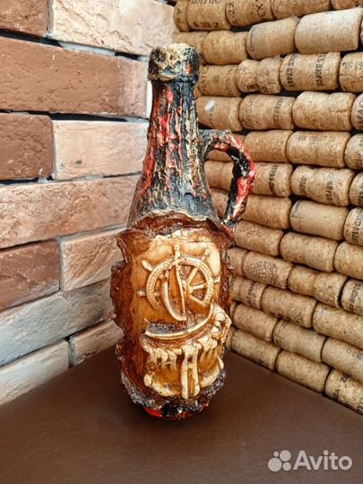 Декоративная бутылка стеклянная 0.5