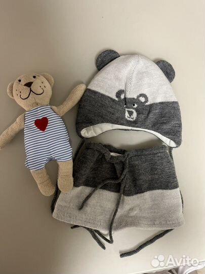 Комплект шапочек на малыша 0-6 мес
