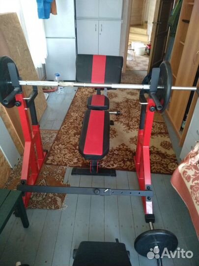 Скамья для жима и стойки,для пресса, штанги гантел