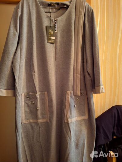 Платье женское трикотаж/хлопок р68