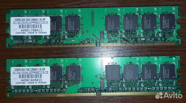 Оперативная память unifosa 2Gb+1Gb DDR2