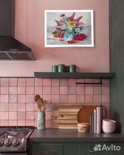 Букет с цветами. Картина маслом