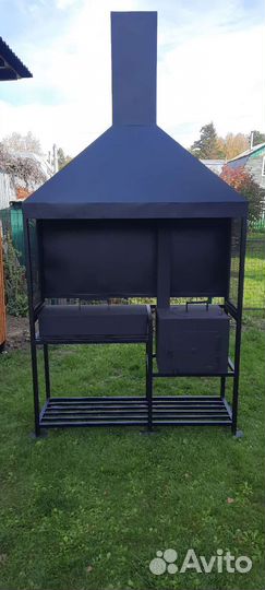 Мангал с печью под казан