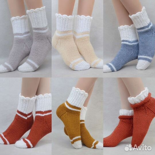 Носочки женские вязаные, ручная работа
