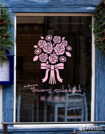 Рекламные наклейки на окна