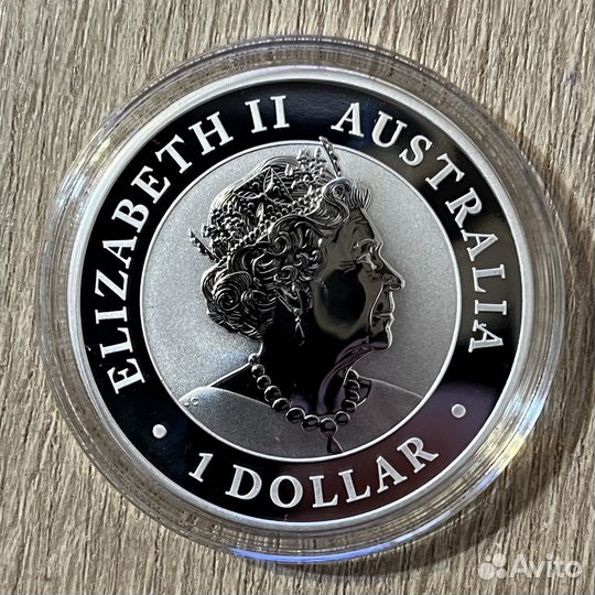 Серебряная монета Страус Эму Австралия 2022