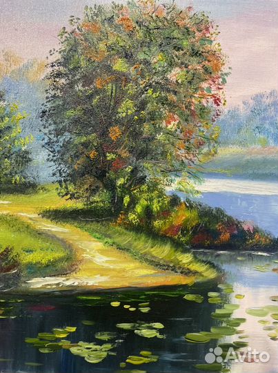 Картина маслом пейзаж»Рассвет»,и «Горное озеро»