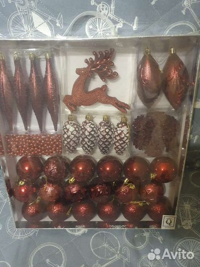 Набор елочных украшений (игрушек) 38 шт новый