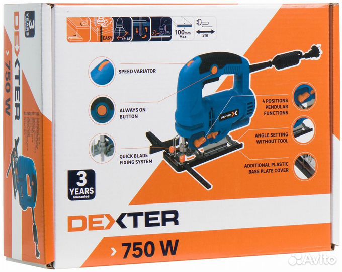 Электролобзик dexter 750