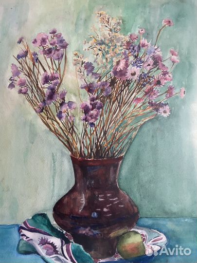 Картина акварель натюрморт в раме