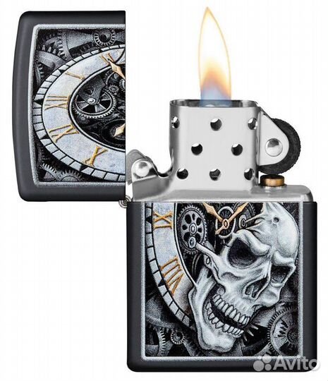 Зажигалка Zippo 29854 Skull Clock Design Оригинал