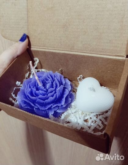 Подарочный Набор Свечей Пион и Сердце