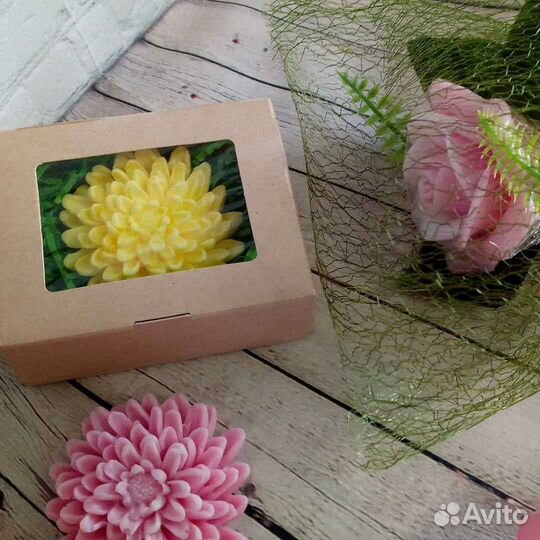 Мыло ручной работы, розы из мыла в куполе