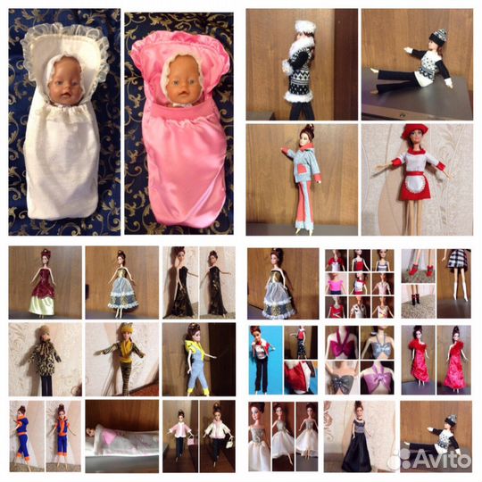 Наряды для кукол (всё можно легко переодевать)